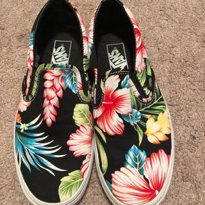 Tropical print vans
